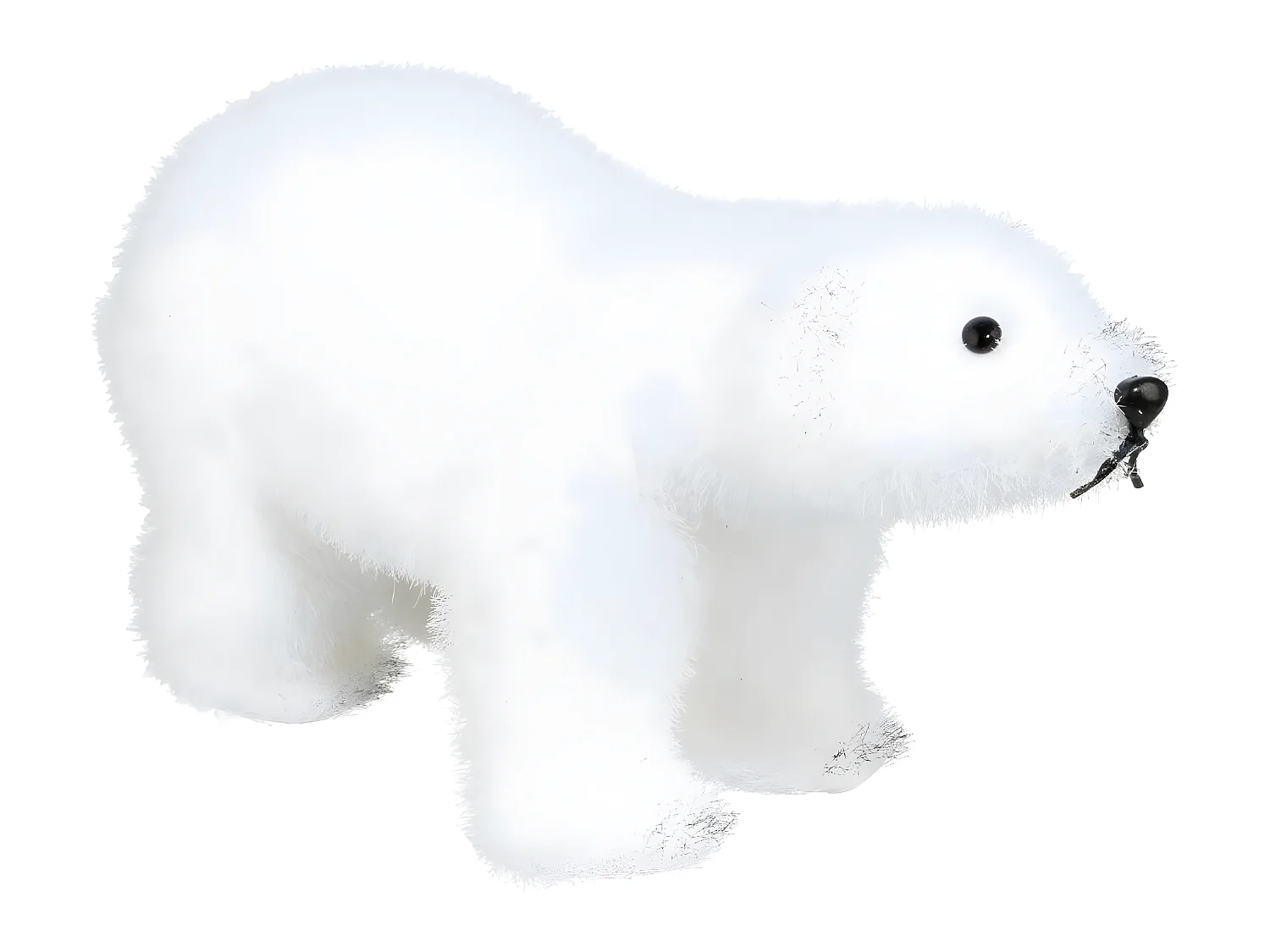Statuette Déco Ours "Manteau" 21cm Blanc