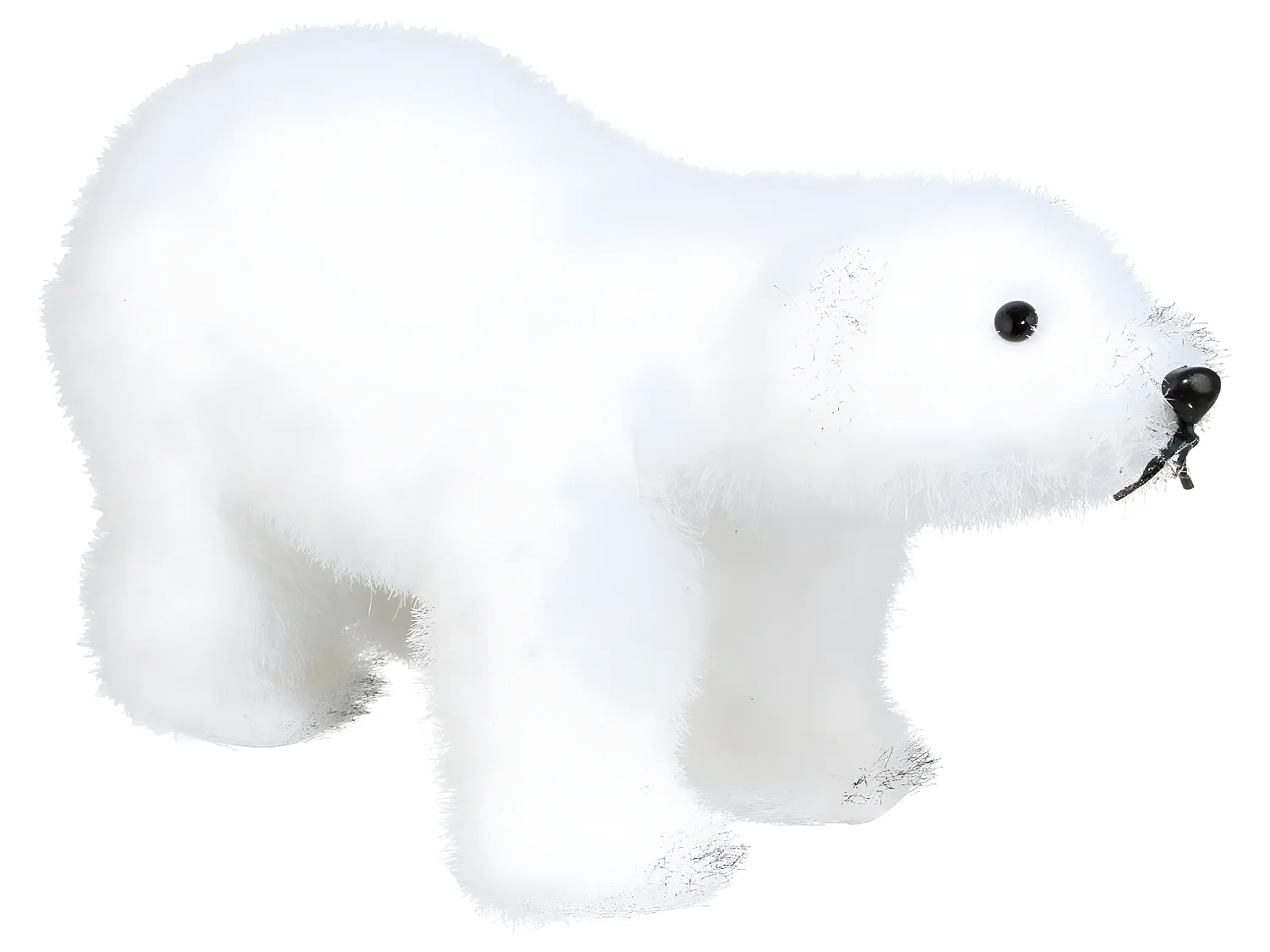 Statuette Déco Ours "Manteau" 21cm Blanc