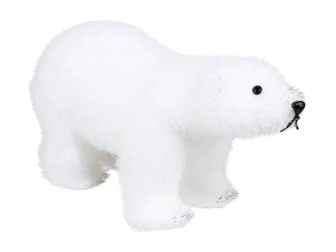 Statuette Déco Ours "Manteau" 21cm Blanc