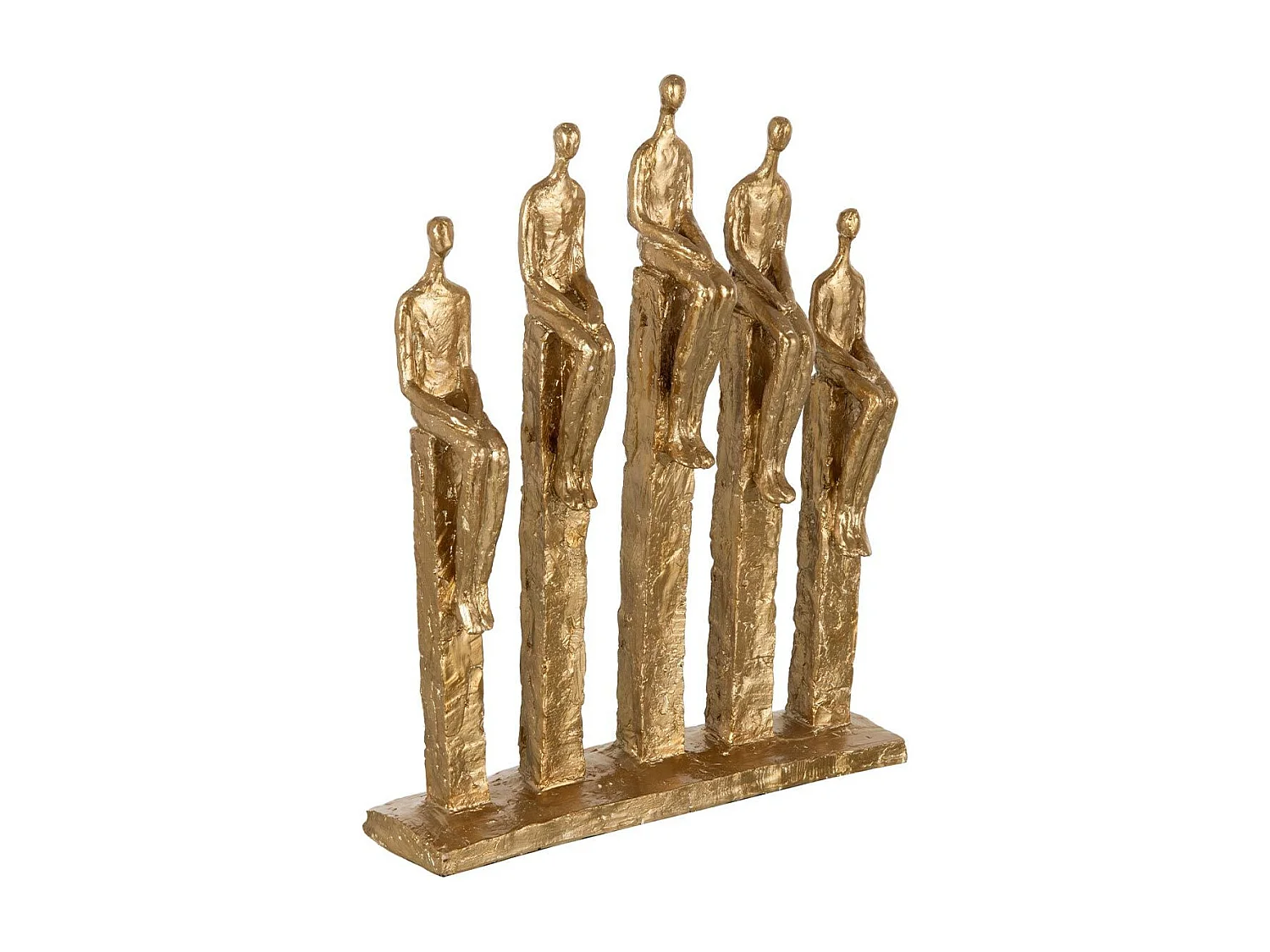 5 Personnages sur Pied Déco "Adole" 40cm Or