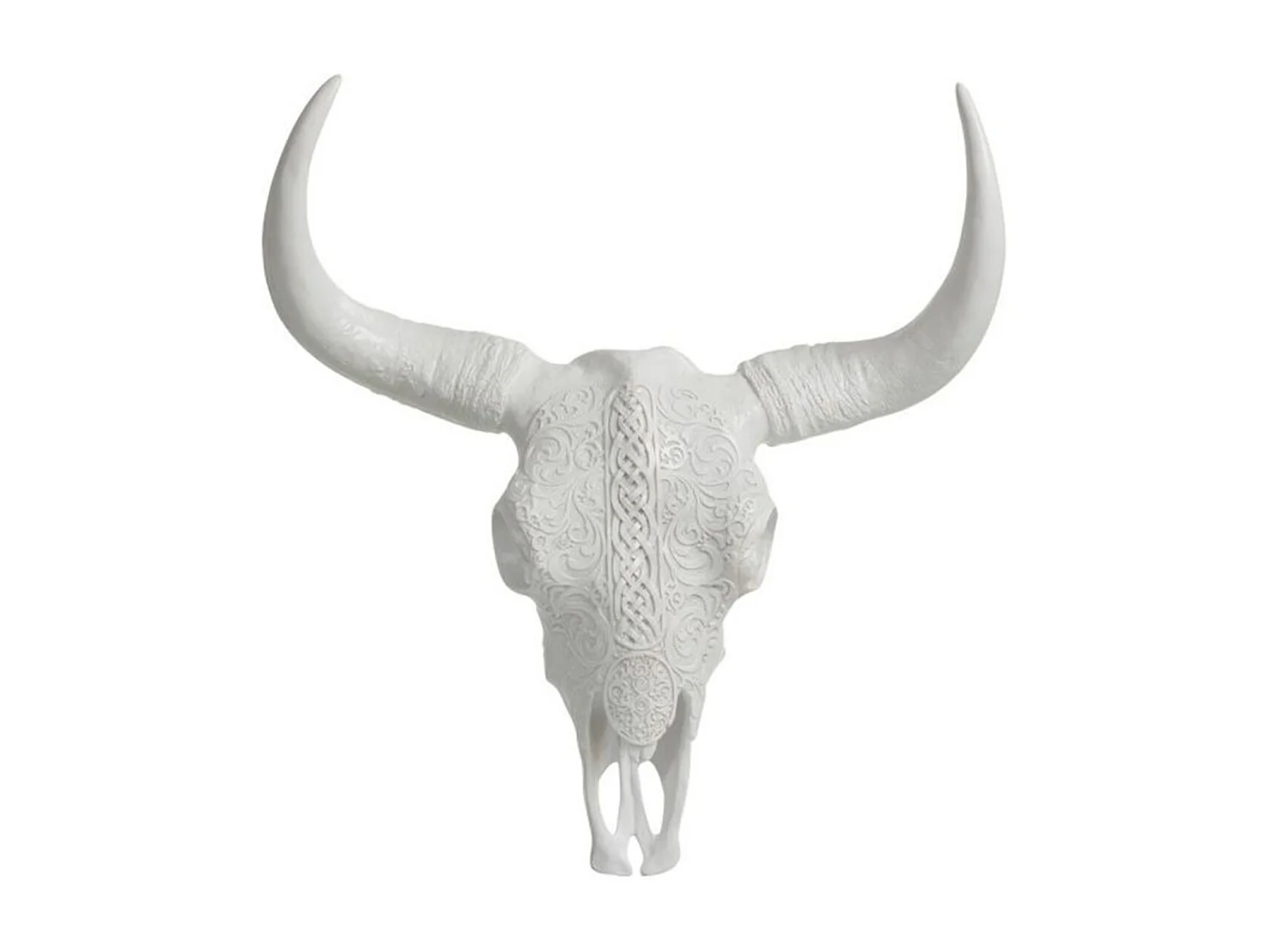 Trophée Mural "Crâne Suspendu" 45cm Blanc