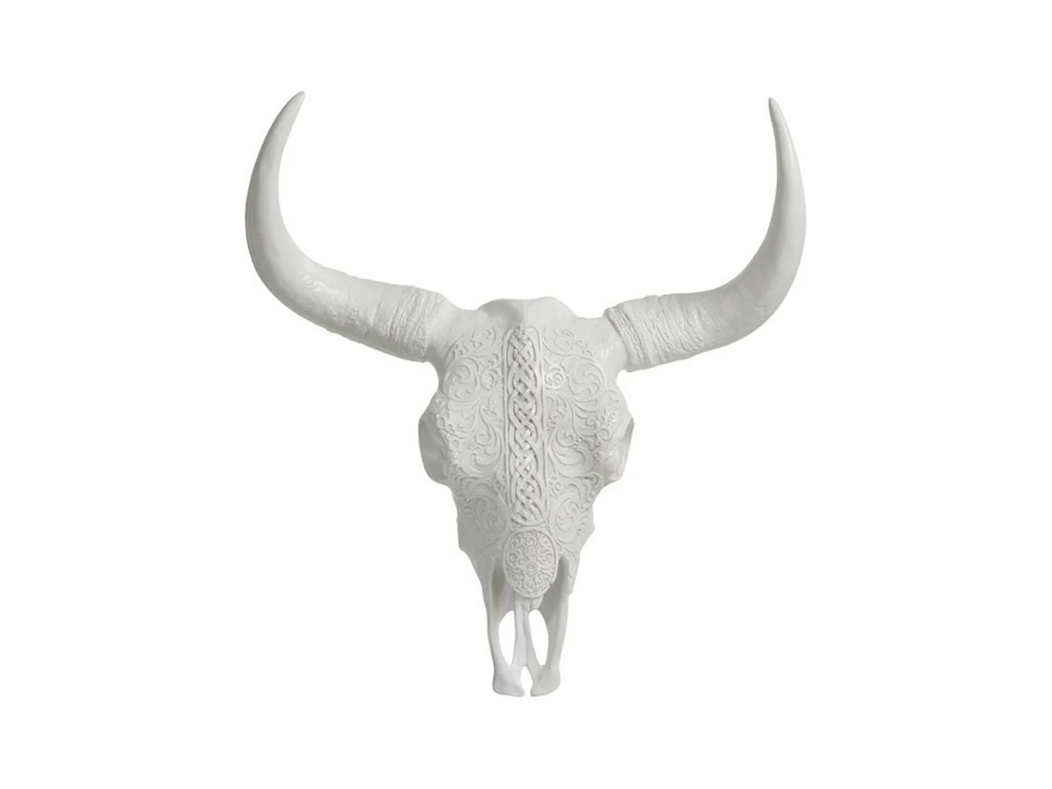 Trophée Mural "Crâne Suspendu" 45cm Blanc