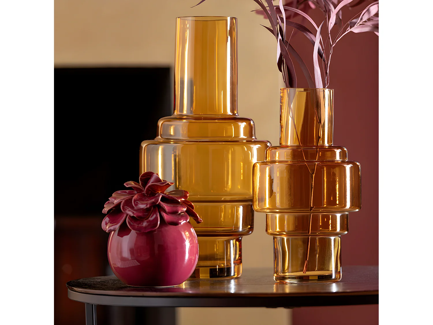 Fleur Déco en Céramique "Flora" 14cm Rose