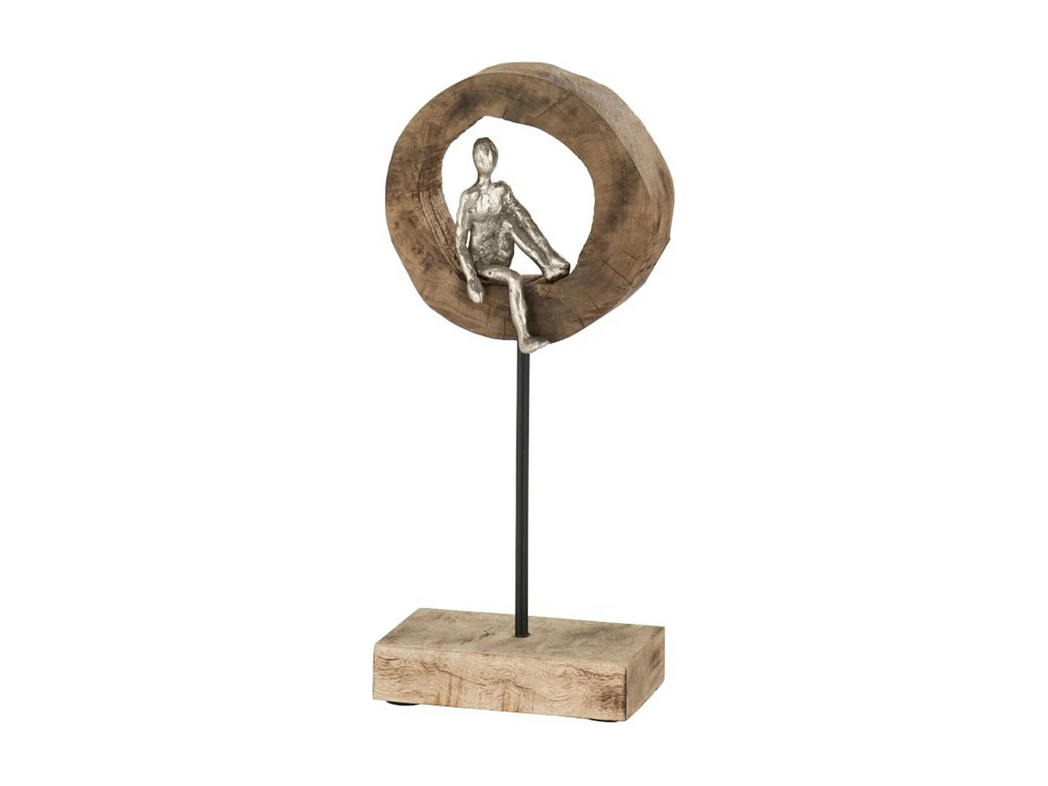 Statuette Déco "Personnage Pensif" 39cm Naturel