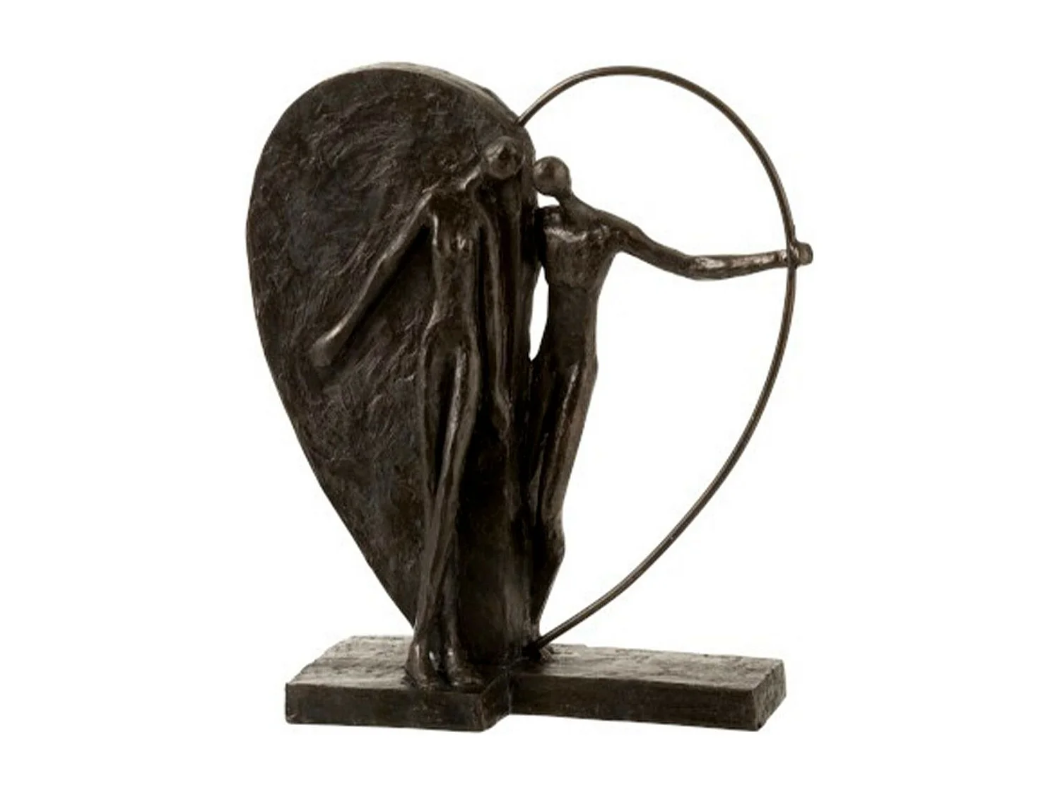 Statuette Déco "Coupe Demi Cœur" 31cm Marron