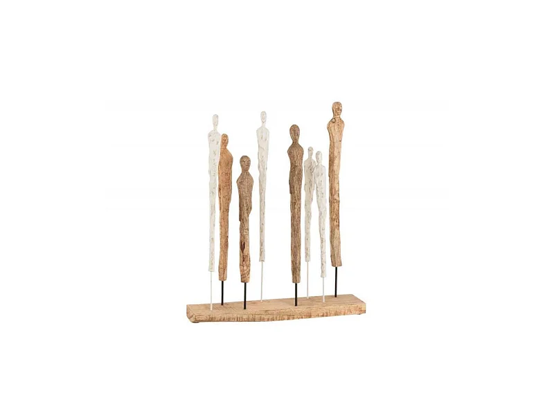 Statuette Déco "8 Figurines Minces" 57cm Naturel