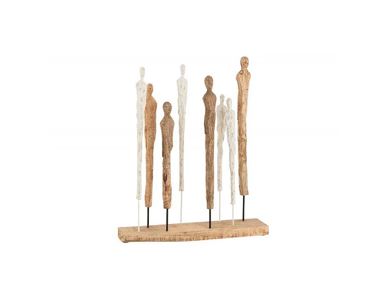 Statuette Déco "8 Figurines Minces" 57cm Naturel