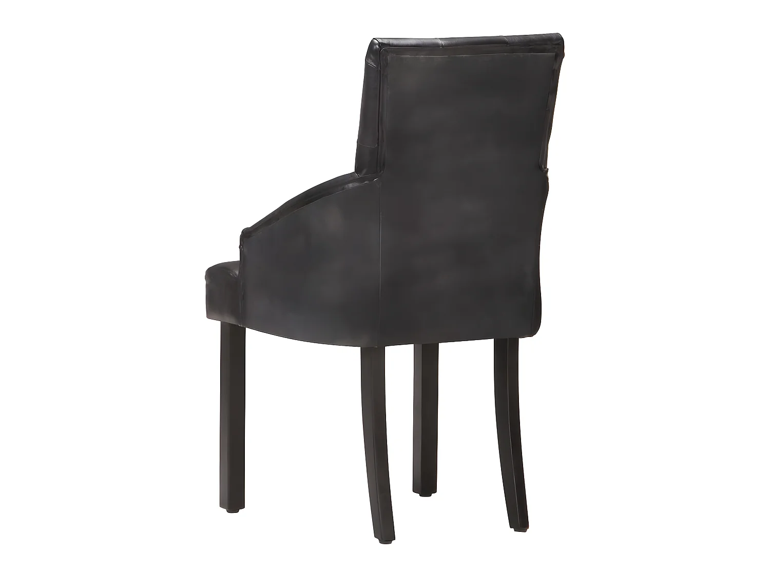 Lot de 2 chaises de salle à manger cuisine design vintage cuir noir de chèvre véritable CDS020802
