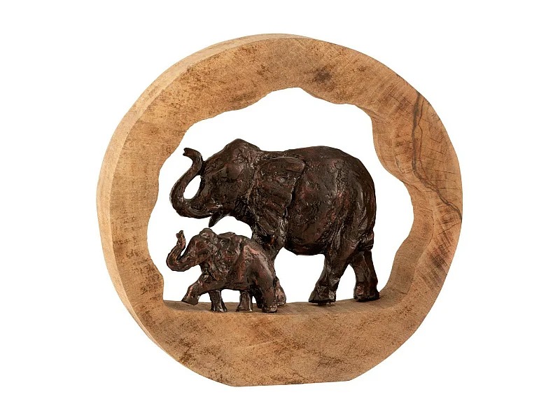 Éléphant avec Enfant Déco "Kenya" 37cm Bronze