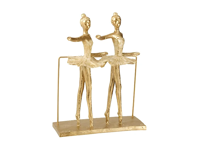 Statuette Déco "2 Ballerines" 30cm Or