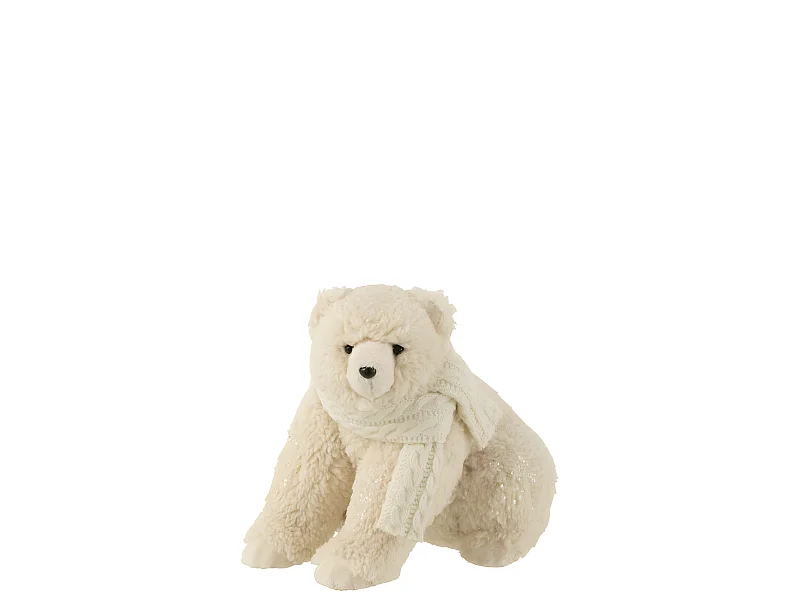 Orso polare in tessuto color crema 21x28x27,5 cm