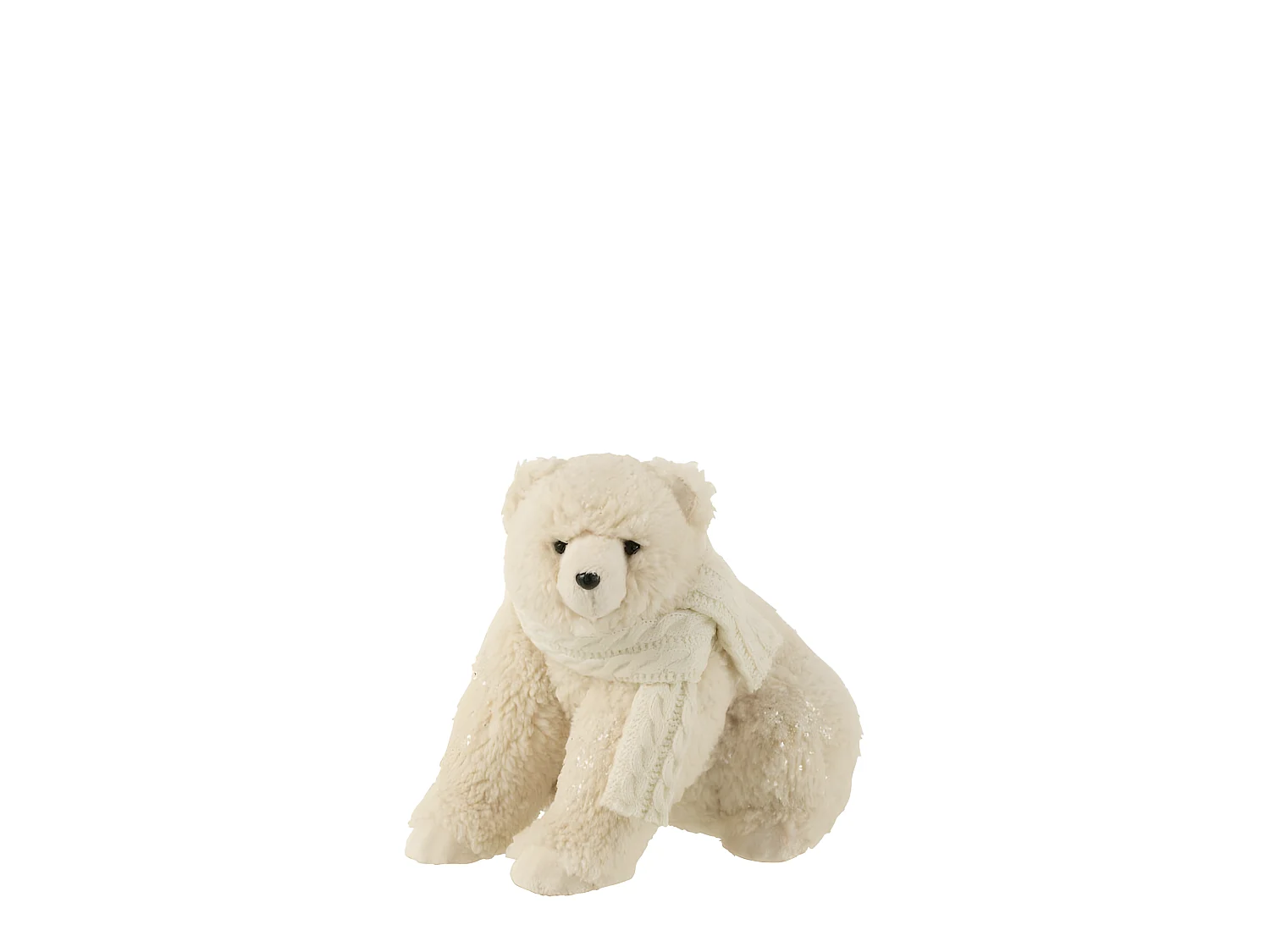 Statuette Déco "Ours Polaire Assis" 26cm Écru