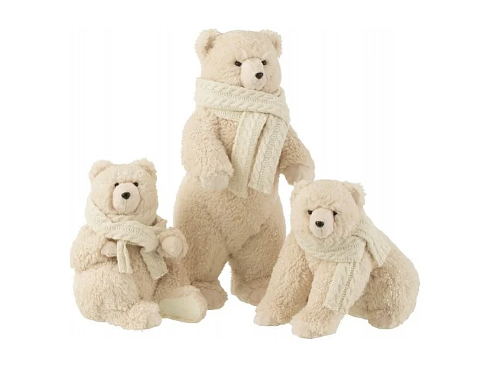 Orso polare in tessuto color crema 21x28x27,5 cm