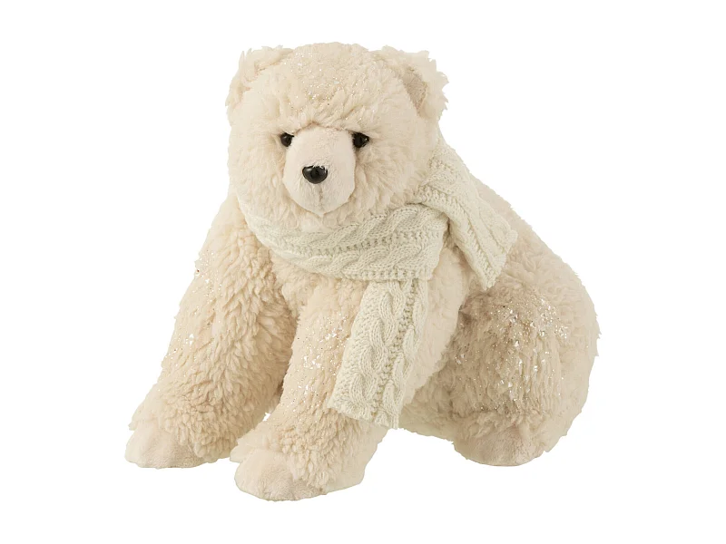 Orso polare in tessuto color crema 21x28x27,5 cm