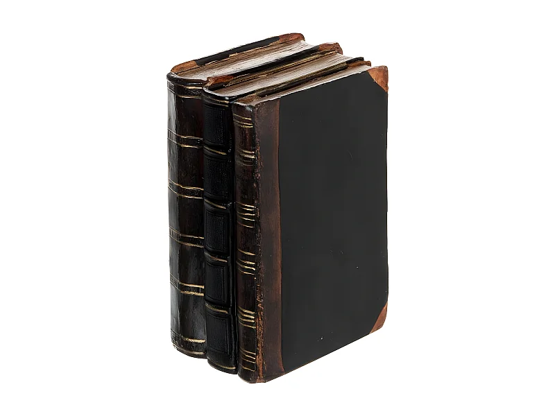 3 Livres Déco "Book" 20cm Noir & Marron