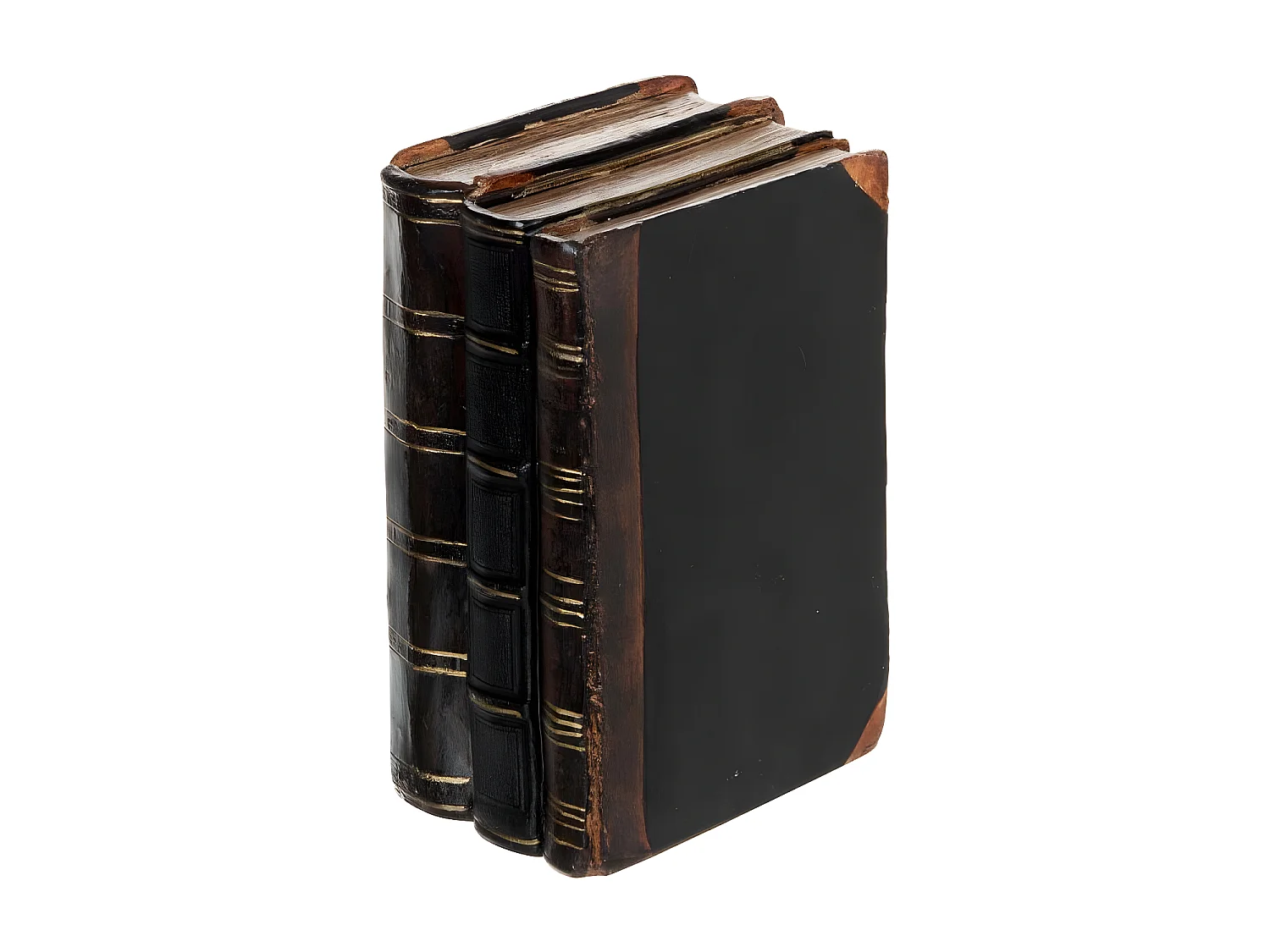 3 Livres Déco "Book" 20cm Noir & Marron