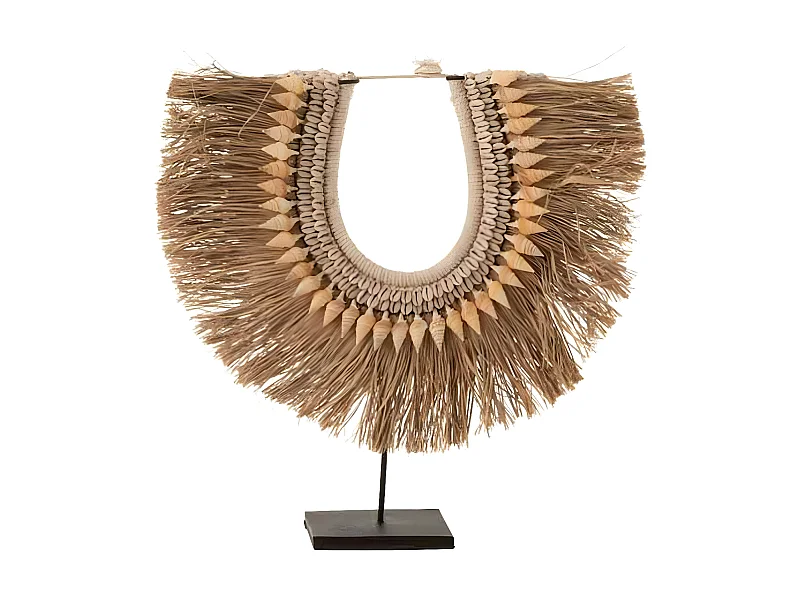 Collier Déco en Bois "Dora" 45cm Naturel