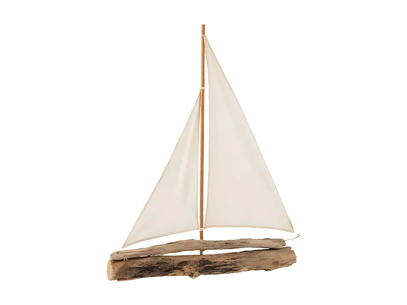 Voilier Déco "Bois Flotté" 60cm Naturel