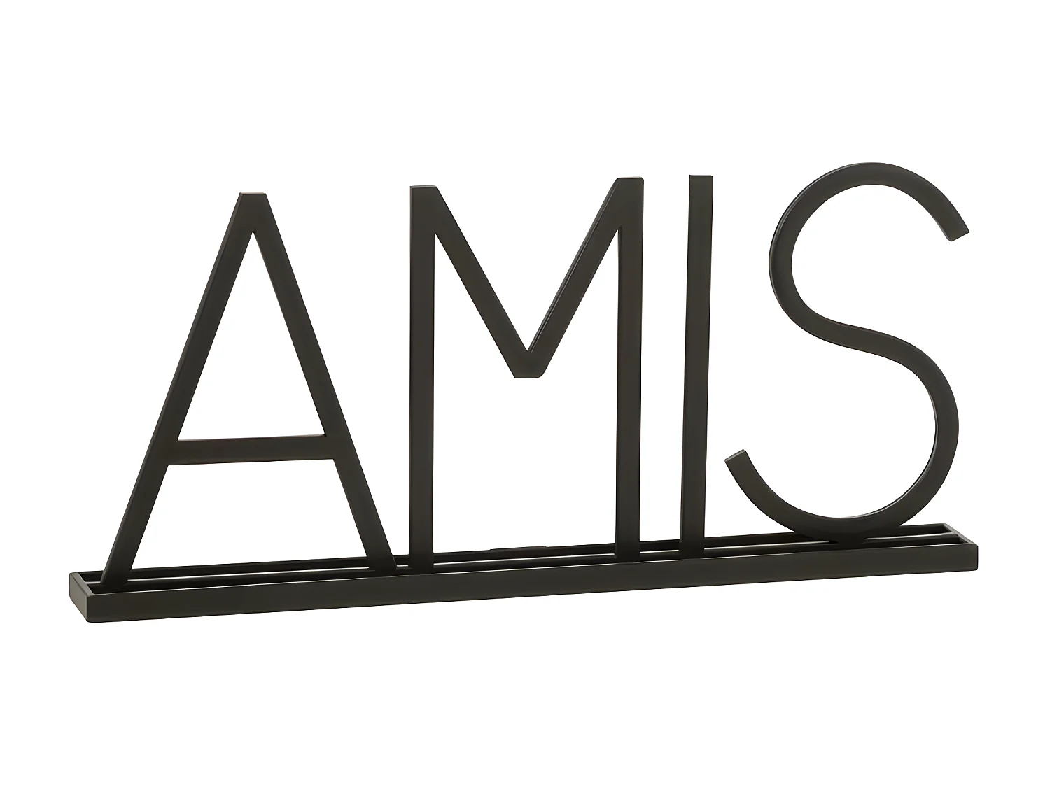 Mot Déco en Métal "Amis" 48cm Noir