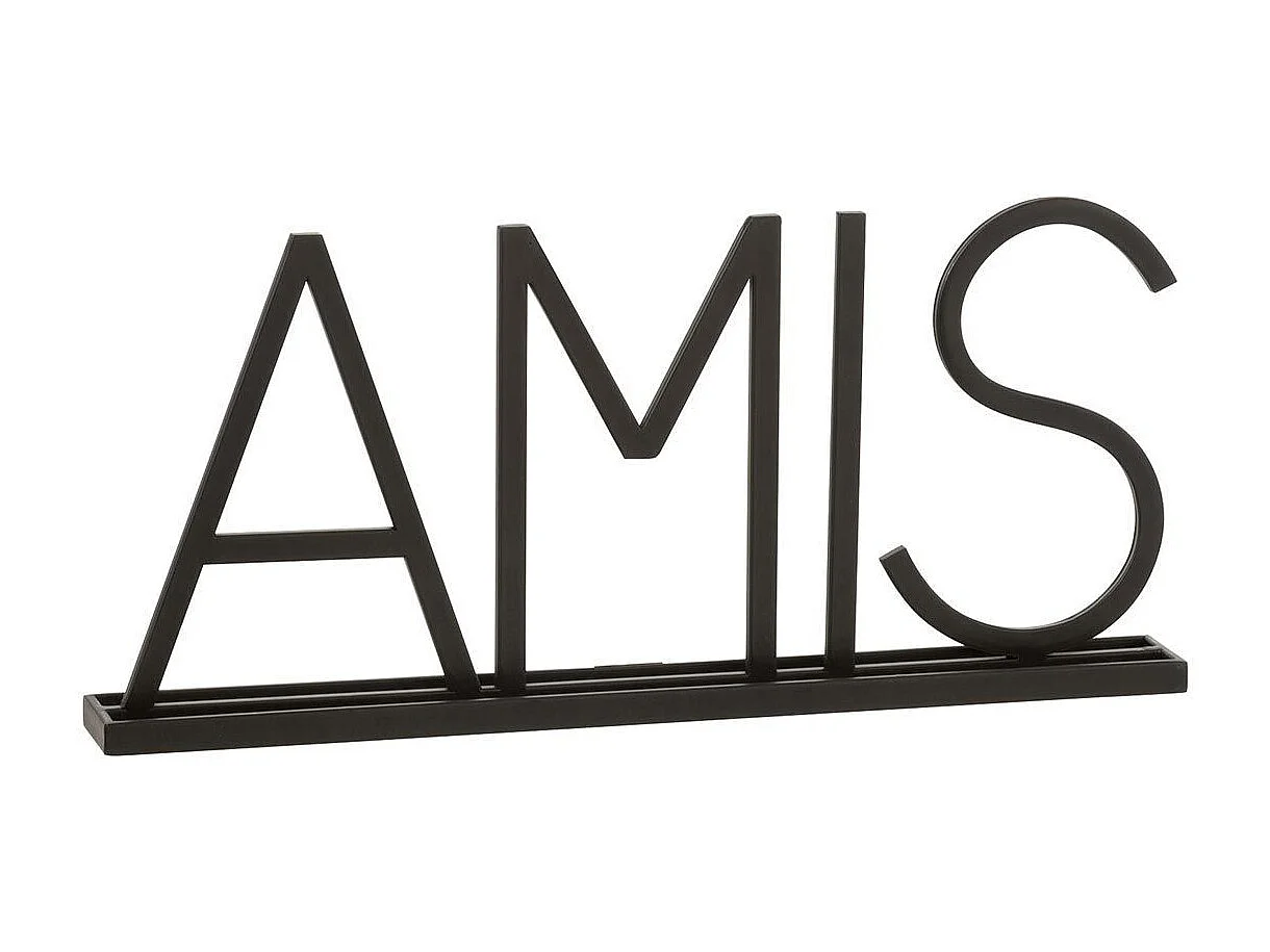 Mot Déco en Métal "Amis" 48cm Noir