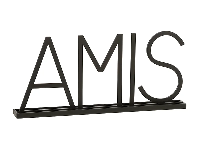 Mot Déco en Métal "Amis" 48cm Noir