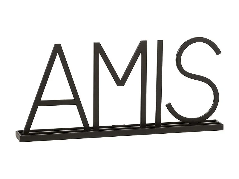 Mot Déco en Métal "Amis" 48cm Noir