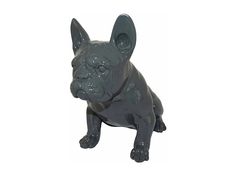 Statue Déco Bouledogue "Dogs" 20cm Gris