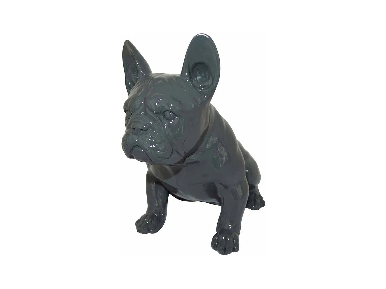 Statue Déco Bouledogue "Dogs" 20cm Gris