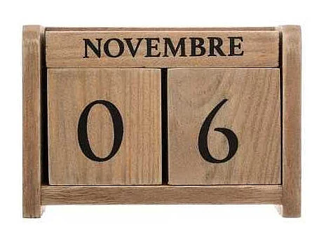 Calendrier en Bois "Colonial" 11cm Naturel