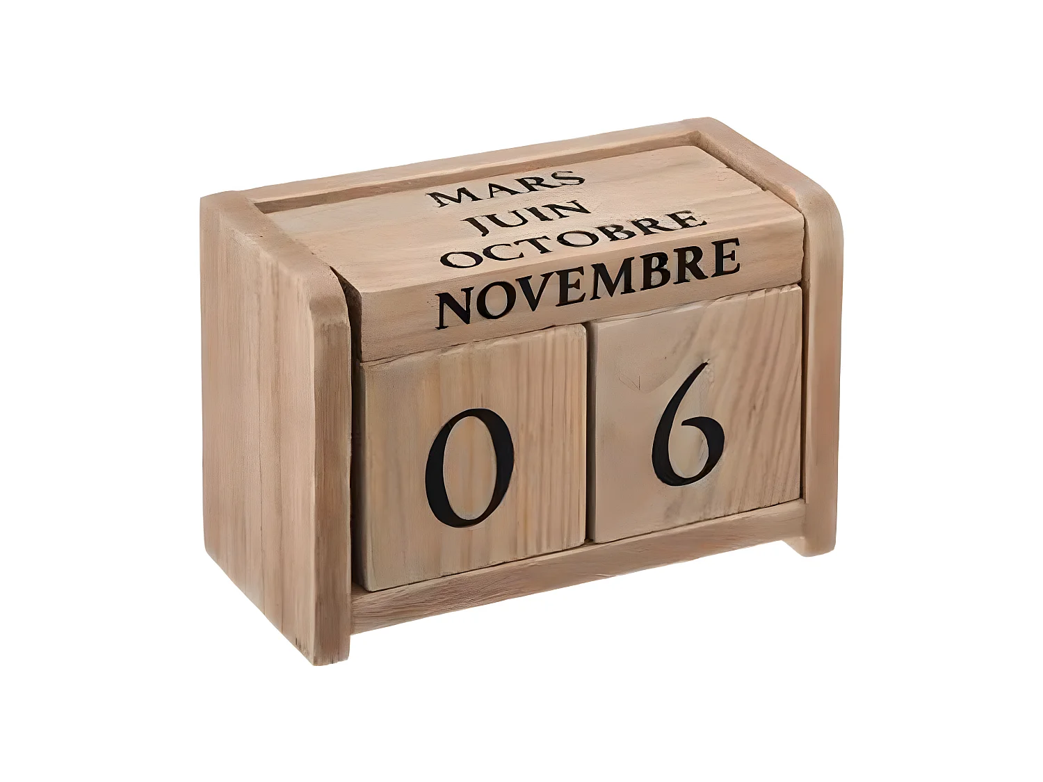 Calendrier en Bois "Colonial" 11cm Naturel