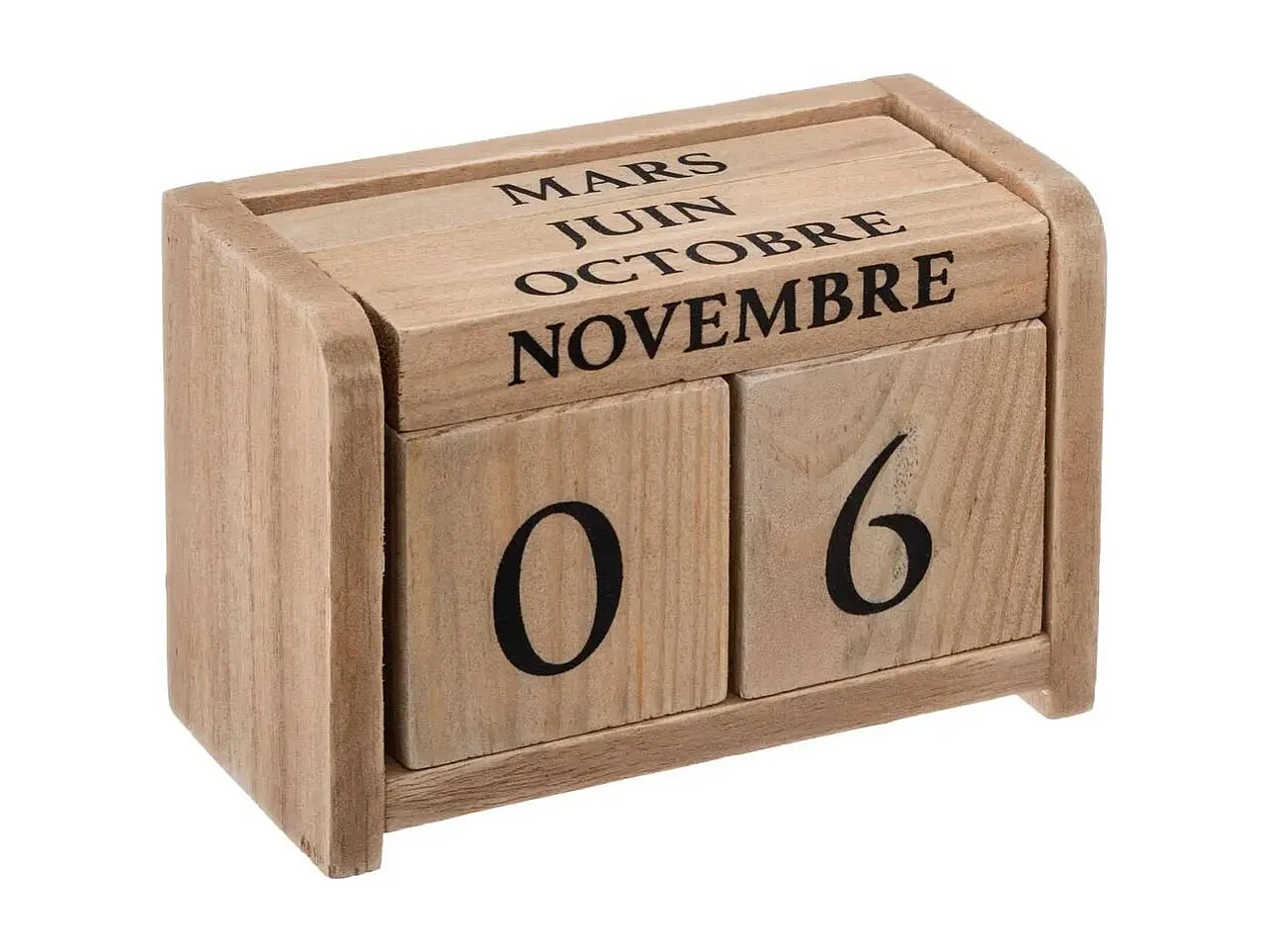 Calendrier en Bois "Colonial" 11cm Naturel