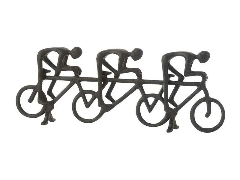 Statuette Déco "Cyclistes sur Tandem" 50cm Noir
