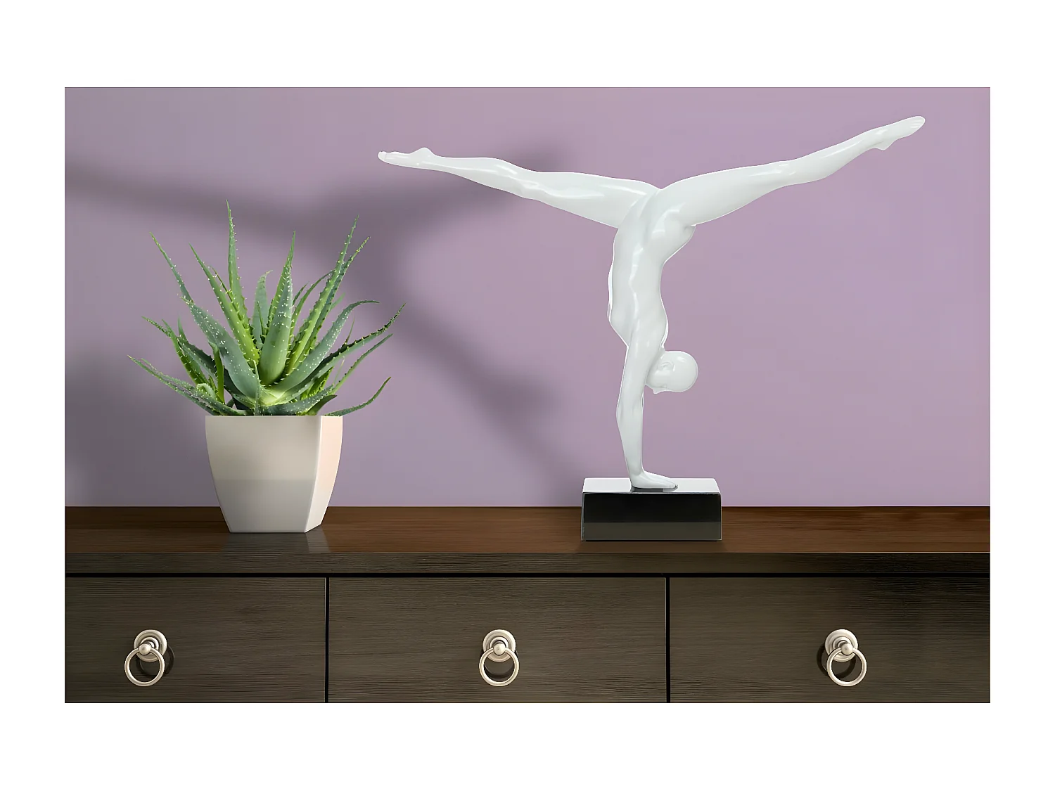 Statue Design "Athlete" 64cm Blanc