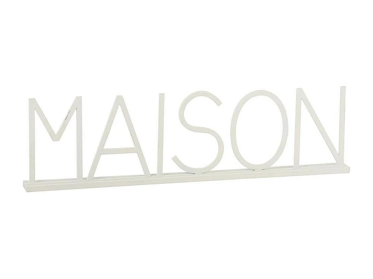 Mot Déco à Poser "Maison" 81cm Blanc