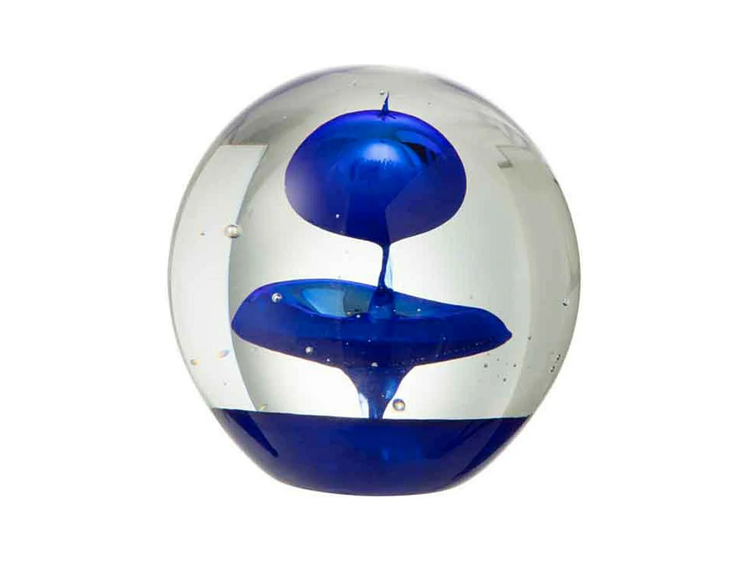 Presse-Papier Déco "Bulle en Verre" 10cm Bleu
