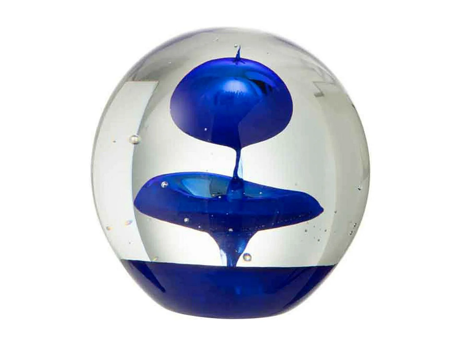 Presse-Papier Déco "Bulle en Verre" 10cm Bleu