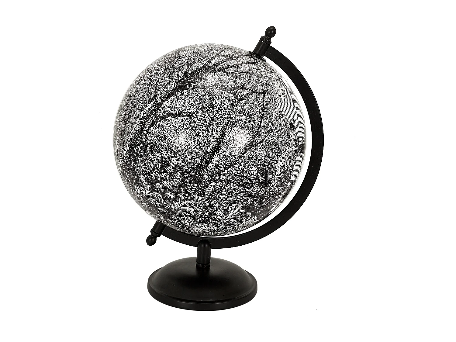 Globe Deco Black Forest D21.4cm Noir, Blanc