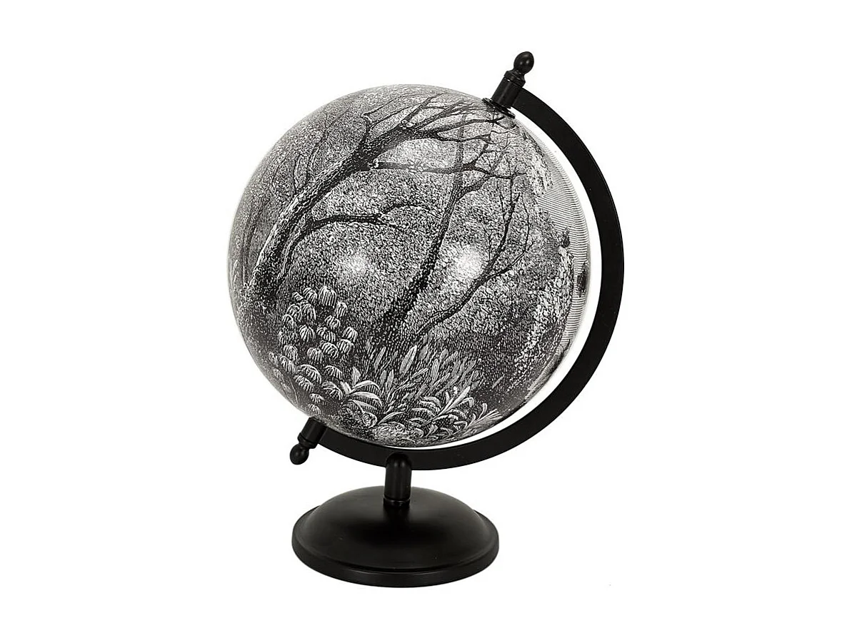 Globe Deco Black Forest D21.4cm Noir, Blanc