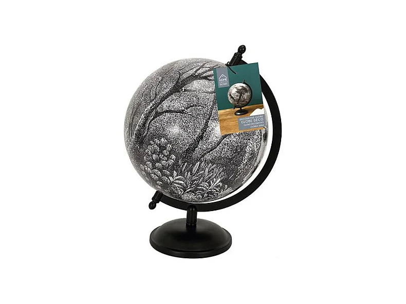 Globe Deco Black Forest D21.4cm Noir, Blanc