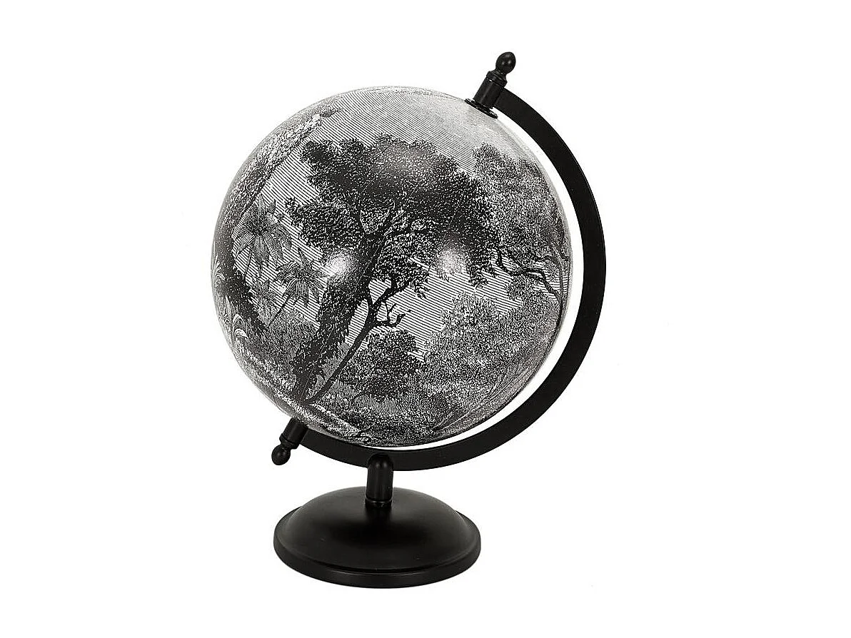 Globe Deco Black Forest D21.4cm Noir, Blanc