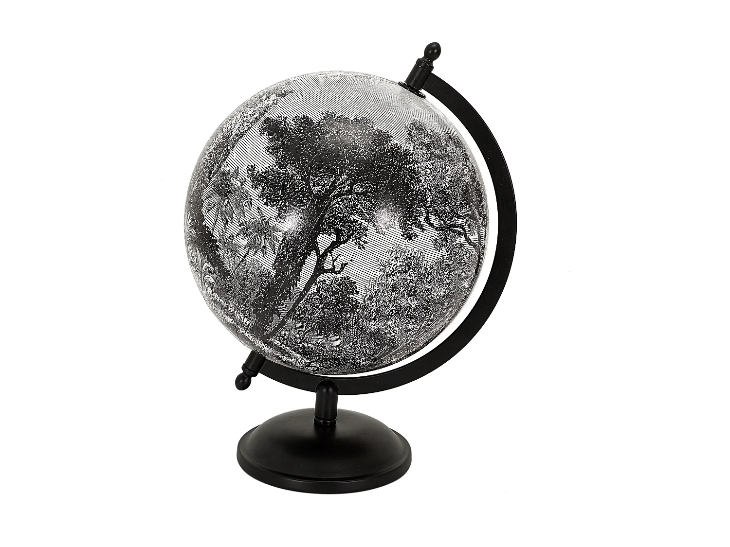 Globe Deco Black Forest D21.4cm Noir, Blanc