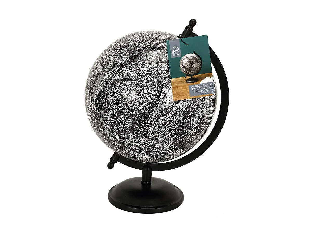 Globe Deco Black Forest D21.4cm Noir, Blanc