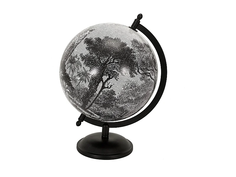 Globe Deco Black Forest D21.4cm Noir, Blanc
