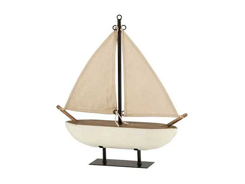 Voilier Déco "Bateau" 44cm Blanc
