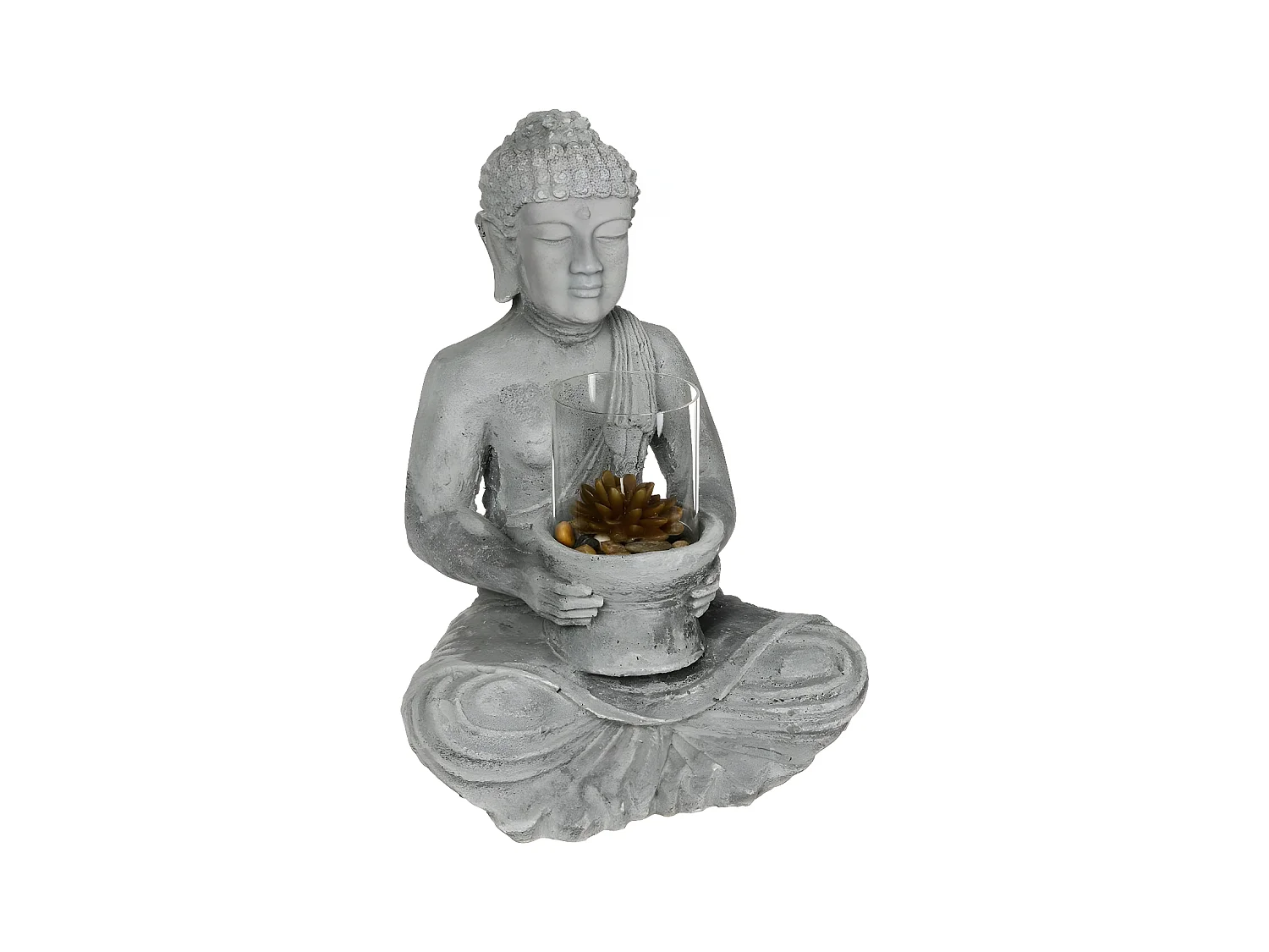 Bouddha assis avec bougie H 41,5 cm - Atmosphera