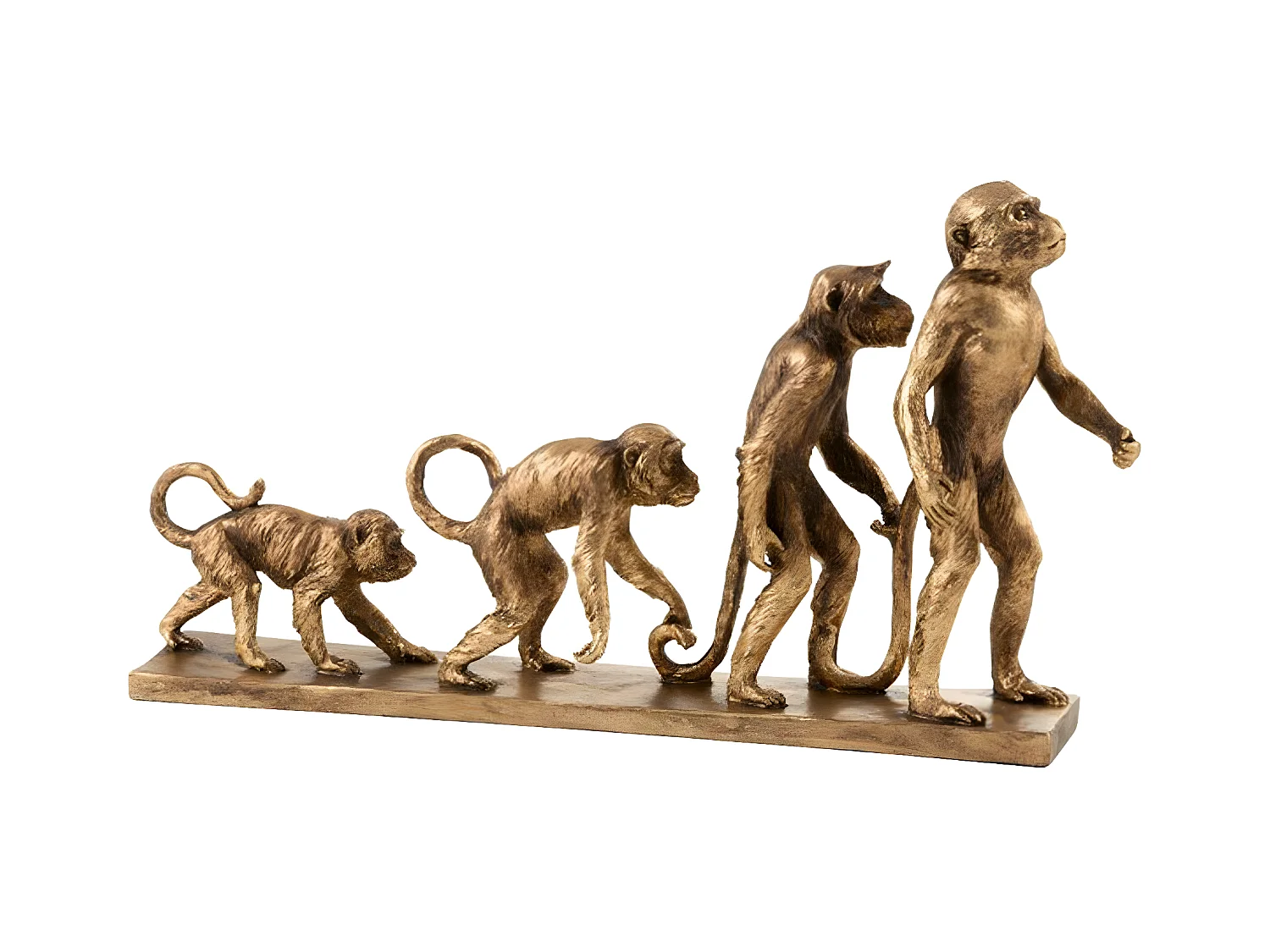 Statuette Déco "Singe Evolution" 43cm Or