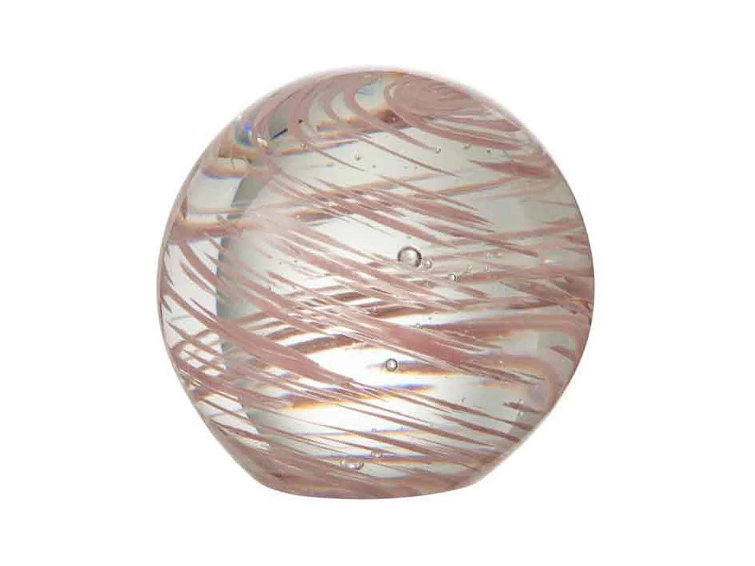Presse-Papier en Verre "Tourbillon" 10cm Rose