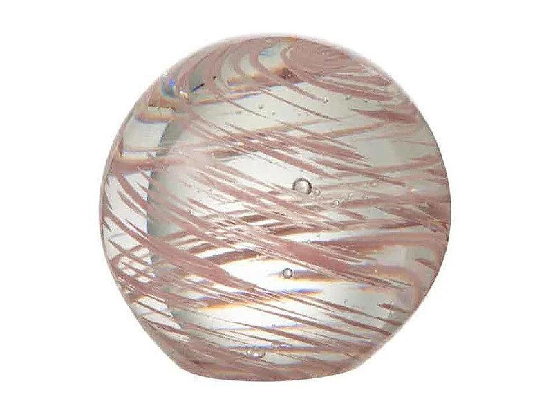 Presse-Papier en Verre "Tourbillon" 10cm Rose