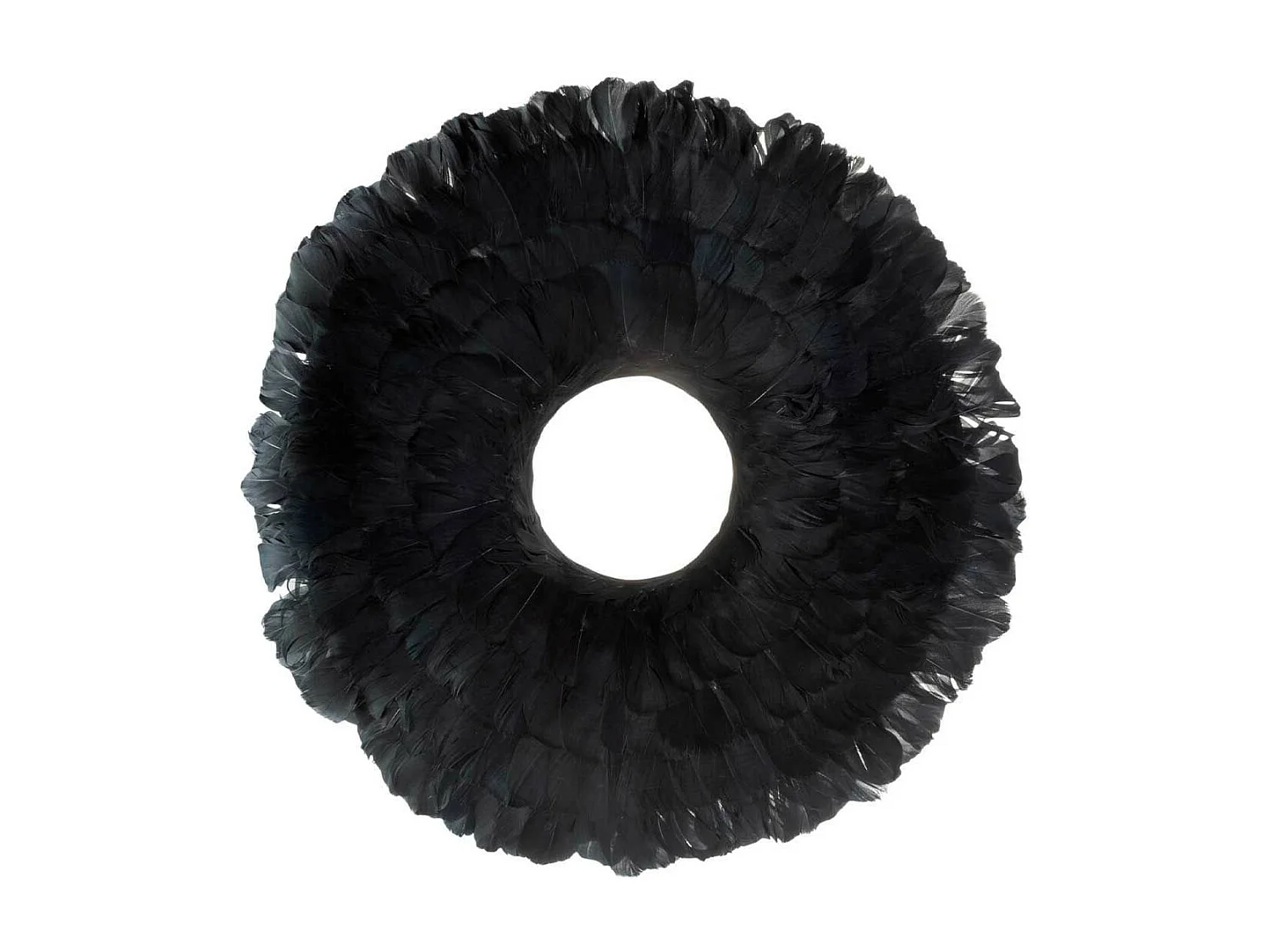 Couronne Déco "Plumes" 52cm Noir