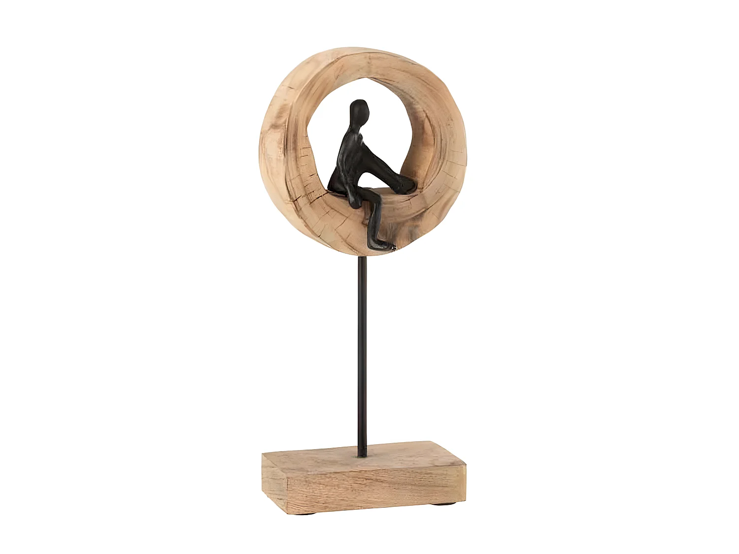Statuette Déco "Figurine Pensive" 38cm Naturel
